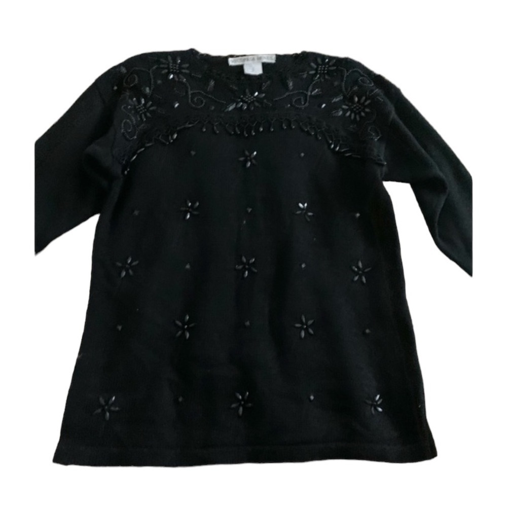 Victoria Jones | Vintage Black Knit Sweater Medium - Picture 9 of 9